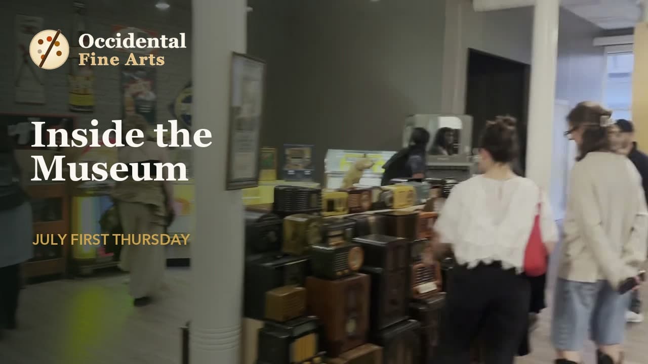Visitors among antique radios in the Beautiful Things galleries