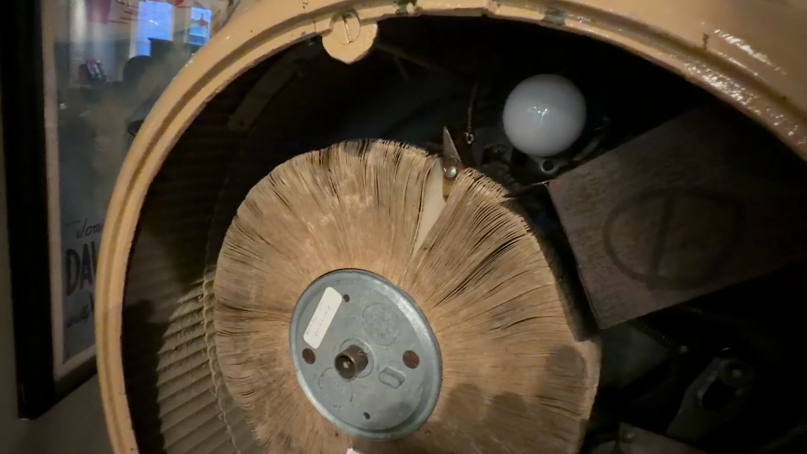 The picture reel inside a hand-cranked Mutoscope movie viewer